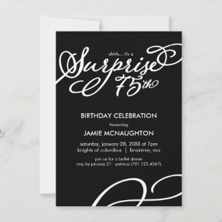Enkel, Elegant Surprise 75:e Birthday-inbjudan Inbjudningar