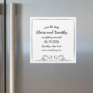 Enkel Elegant Svan Bröllop spara datum Magnet