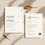 Enkel Elegant svart alla i en QR-kod Bröllop Inbjudningar<br><div class="desc">Bygg upp det mest sofistikerade med vår enkla Elegant Black All i en och samma QR-kod-bröllopsinbjudningar. Dessa inbjudningar är konstruerade med en minimalistisk utformning och kombinerar modern bekvämlighet och klassisk stil, med skarp svart kalligrafi på en ren vit bakgrund. Om du tar med en QR-kod ansluts dina gäster till onlinens...</div>