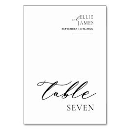 Enkel Elegant, svart och vit Bröllop Bordsnummer