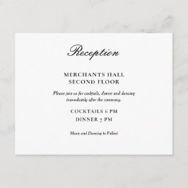 Enkel Elegant, svart och vit Bröllop Inbjudningar