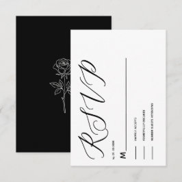 enkel elegant svart och vit klassisk RSVP-kort OSA Kort