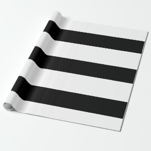 Enkel Elegant Svartvit Rand Enkel Presentpapper