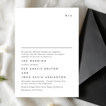 Enkel Elegant, svartvit text i svart Bröllop
