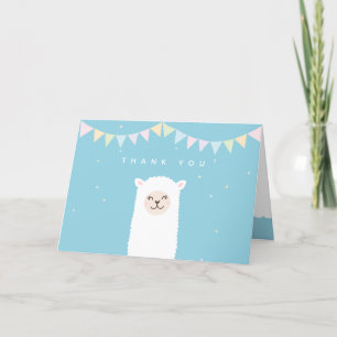 Enkel Elegant Svep Alpaca Llama Boy Shower Tack Kort
