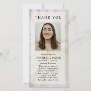 Enkel Elegant - sympati för minnesbild - begravnin Tack Kort