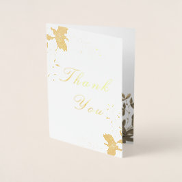 Enkel Elegant Tack Bröllop Real Folierat Kort