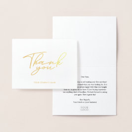 Enkel Elegant - tack för ditt guldfärgade kort