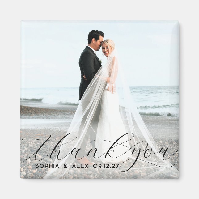 Enkel Elegant, Tack Photo Magnet (Framsidan)