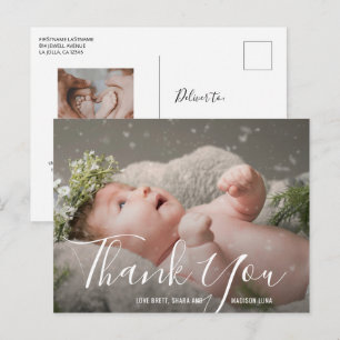 Enkel Elegant Tacksamhetskort för Baby Shower Vykort