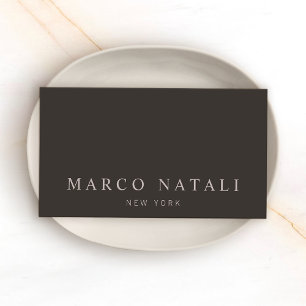 Enkel Elegant Taupe Brown Visitkort