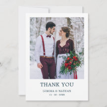 Enkel Elegant Teal 2 Photo Bröllop - tackkort