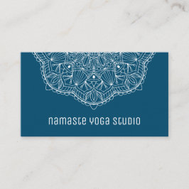 Enkel Elegant Teal Hand plockade Mandala Visitkort