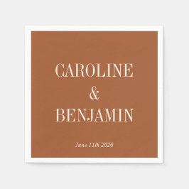 Enkel Elegant Terracotta Personligt bröllp Pappersservett