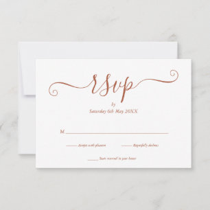 Enkel Elegant Terrakotta Script Bröllops RSVP-kort OSA Kort