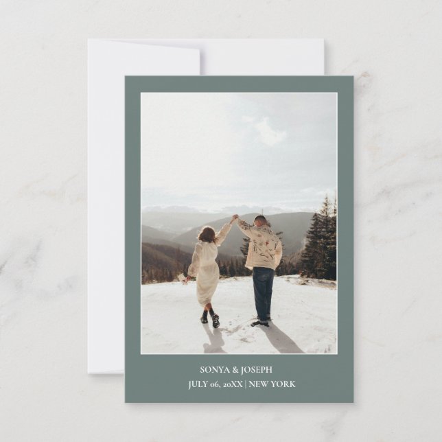 Enkel Elegant Text och Foto Spara Datum  Spara Datumet (Framsida)