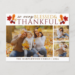 Enkel Elegant thanksgiving i 3 bild Helg Vykort