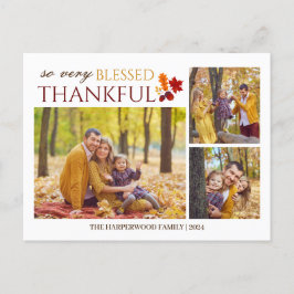 Enkel Elegant thanksgiving i  3 bild Helg Vykort