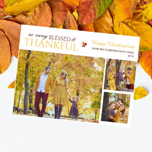 Enkel Elegant thanksgiving i 3 bild Helg Vykort