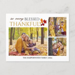 Enkel Elegant thanksgiving i 3 bild Helg Vykort