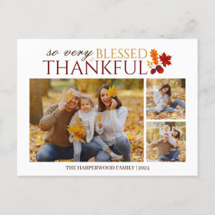 Enkel Elegant thanksgiving i 3 bild Helg Vykort