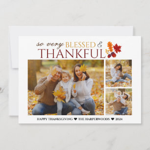 Enkel Elegant thanksgiving i 3 bild Julkort