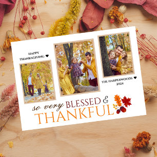Enkel Elegant thanksgiving i 3 bild Julkort