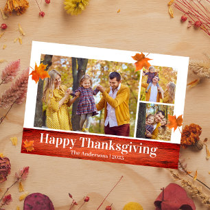 Enkel Elegant thanksgiving i 3 bild Julkort