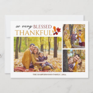 Enkel Elegant thanksgiving i 3 bild Julkort