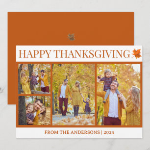 Enkel Elegant thanksgiving i 4 foto Julkort