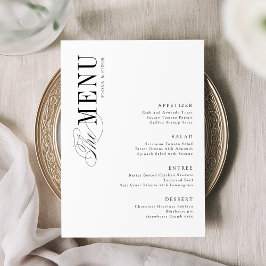 Enkel Elegant Tidlös Typografi Bröllop Meny