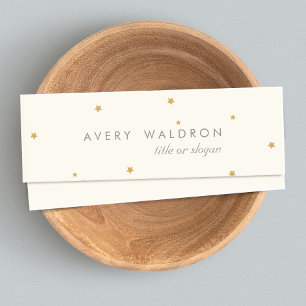 Enkel Elegant Tiny Guld Stars Cream White Mini Visitkort