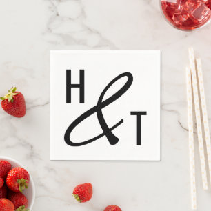 Enkel Elegant, tipografi Ampersand Monogram Pappersservett