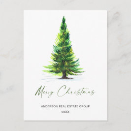 Enkel Elegant Träd julfirma Hälsning Vykort