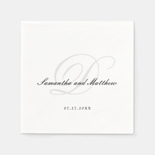 Enkel Elegant, traditionell Bröllop Monogram för s Pappersservett