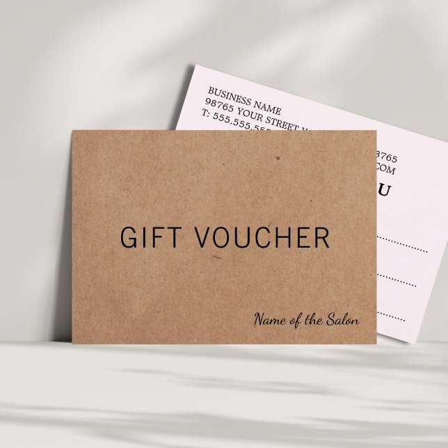 Enkel Elegant tryckt Kraft Ro Beauty Gift Card Visitkort (Skapare uppladdad)