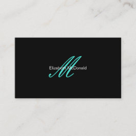 Enkel elegant turkos och svart visitkort
