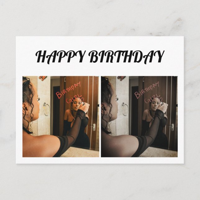 Enkel Elegant två foto Vykort (Framsida)