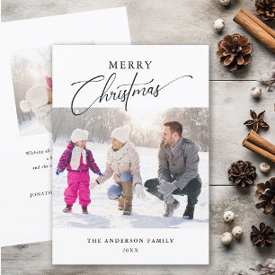 Enkel Elegant Typografi 2 Foton God jul Julkort