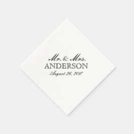 Enkel Elegant Typografi Bröllop Napkin Pappersservett