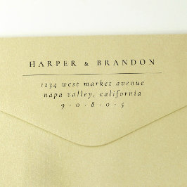 Enkel Elegant Typografi Bröllop Returadress Stämpel