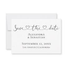 Enkel Elegant Typografi Bröllop spara datum