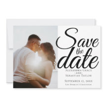 Enkel Elegant Typografi Bröllop spara datum