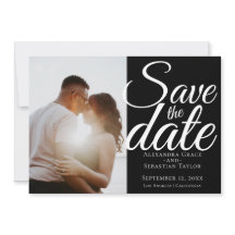 Enkel Elegant Typografi Bröllop spara datum