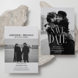 Enkel Elegant Typografi Foto Spara Datumet