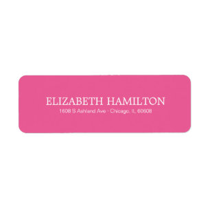 Enkel Elegant Typografi Hot Pink Adress Returadress Etikett
