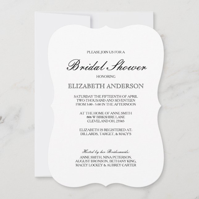 Enkel Elegant Typografi Inbjudningskort för möhipp (Framsida)