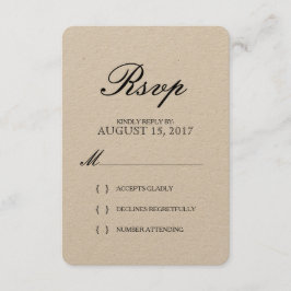Enkel Elegant Typografi Kraft Papper OSA kort