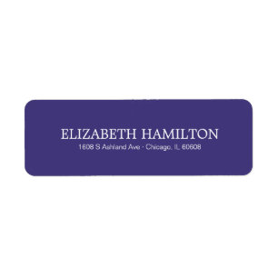 Enkel Elegant Typografi Lila Violett Adress Returadress Etikett