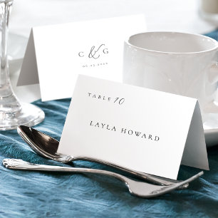 Enkel elegant typografi Modern platskort Bordsnummer